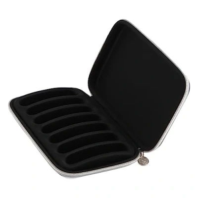 Imagen de Harmonica Estuche de Transporte Almacenamiento Bolsa Caja Cuero PU con Cremallera para 7 armónicas Negro Armonica Hohner