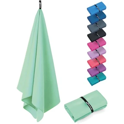 Imagen de Fit Flip Toalla Microfibra Piscina compacta, Ultraligera y de Secado rápido Toallas microfibras para el Gimnasio, Viaje, Natacion Gym Playa Grande (1x 70x140cm Menta)