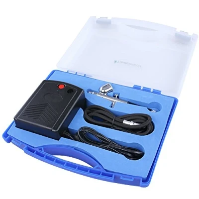 Imagen de Timbertech Kit de aerógrafo Incluye compresor 220 V / 50 Hz, Manguera, Agujas y Estuche