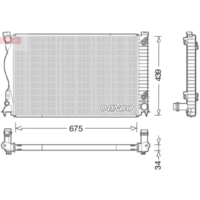 Imagen de DENSO DRM02028 Radiador, refrigeración del motor 675 461 34 AUDI: A6 C6 Berlina