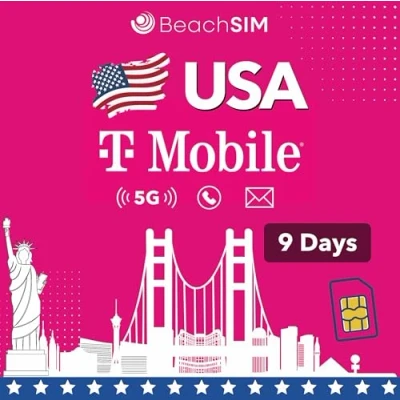 Imagen de BeachSIM Tarjeta SIM USA ilimitada de Datos, telefonía y SMS (Estados Unidos 9 días)