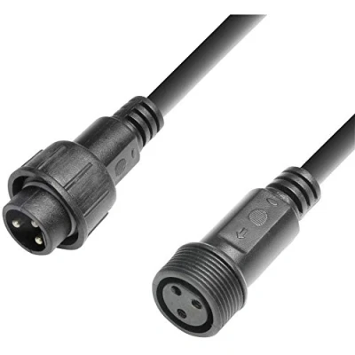Imagen de Cameo 1438177 CLPEX003 P EX 003 Cable alargador de alimentación (IP65, 1 XLR macho a hembra, 3 m), color negro