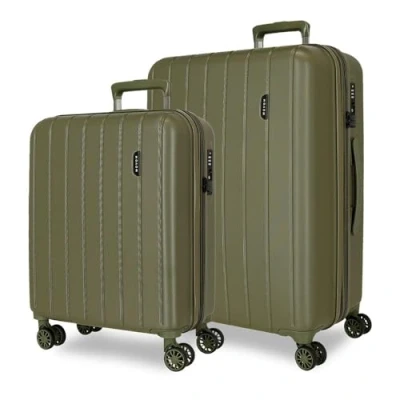 Imagen de Movom Wood Juego de Maletas Verde 55/70 cms Rígida ABS Cierre TSA Integrado 119L 6,74 kgs 4 Ruedas Dobles Equipaje Mano