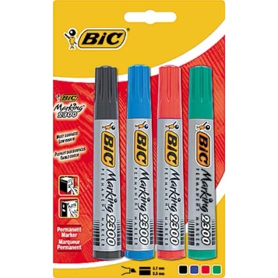 Imagen de BIC Chisel Tip 4 pk Marcador permanente (Multi)