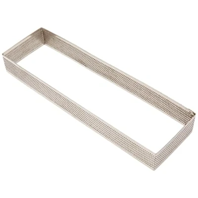 Imagen de Lacor 68597 Molde Aro Rectangular Perforado 8 x 28 3, 5 cm Inox