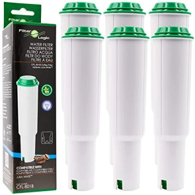 Imagen de 6x FilterLogic CFL 801B Cartucho de Filtro reemplaza Jura Claris WHITE no. 60209/68739 / 62911 para Cafetera automática/Máquina café espresso agua
