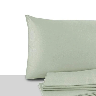 Imagen de GDN Funda Almohada en Algodón Juego de 2 Fundas 40x60 Made in Italy, Color bambú Hipoalergénicas Cojines