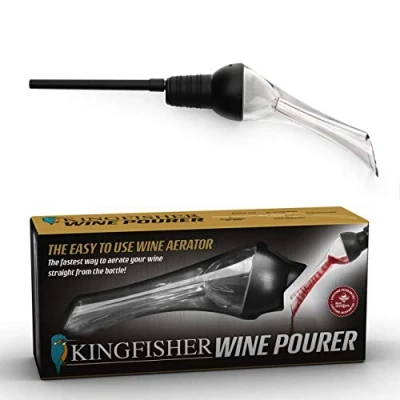 Imagen de Bar Amigos® Kingfisher El aireador de Vino Aerator Vertedor para Botellas Pourer Red Wine Aeration Spout Bottle Pouring Taste Enhancer