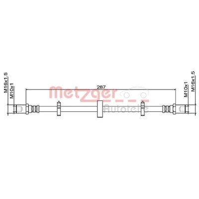 Imagen de METZGER 4111492 Latiguillos de Freno 287 IVECO: DAILY 3 Kasten/Kombi, 3, 4 Kasten/Kombi