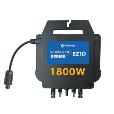 Imagen de APsystems® EZ1D Microinversor (1800 W, Incluye Wi Fi, Bluetooth y relé VDE, Plug &amp; Play, Ideal para Plantas de Balcones