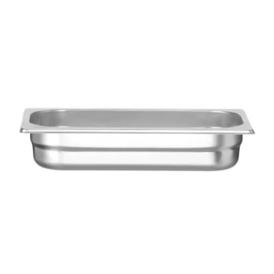 Imagen de HENDI Recipiente GN 1/3, con sólo fondo perforado, contenedor GN, apilable, bordes lisos, resistente a temperaturas de 40 300C, 2,5L, altura: 65mm, acero inoxidable 18/10
