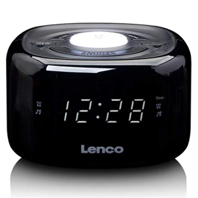 Imagen de Lenco Cr12 bk radio despertador con función de atenuación y luz nocturna LCR12BK