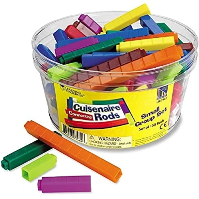 Imagen de Learning Resources set para grupos pequeños de regletas Cuisenaire encajables, 155
