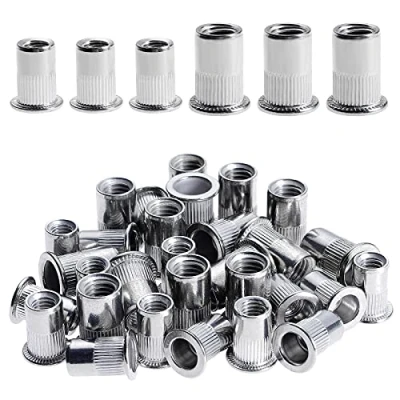 Imagen de Gueenky 100 Piezas Tuercas Remachables de Acero Inoxidable, M6 M8 Remaches Roscados Remachables, Kit para Muebles Madera, Cada Tamaño 50
