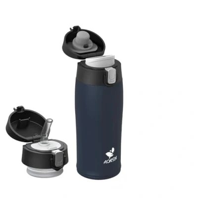 Imagen de AORIN Botella Agua Acero Inoxidable 18/8, 350ml Niños, Termica Anti Fugas, Gimnasio,Fácil de Abrir, Termo sin BPA para Deportes, Exterior, Viajes y Escuela