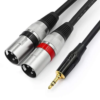 Imagen de Tisino cable de 3,5 mm a XLR doble, adaptador divisor Y 2 macho m