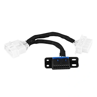 Imagen de Cable de extensión OBD2, Fydun plástico ABS OBD2 16Pin macho a doble hembra Adaptador divisor Y (negro)