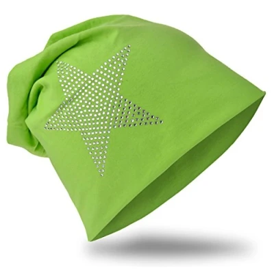 Imagen de Miobo Gorro Slouch Infantil, Algodón, Estrella de Strass Verde 43