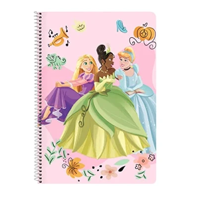 Imagen de Safta PRINCESAS DISNEY Magical Cuaderno 80 Hojas, Tapas Duras, Ideal para Niños de Diferentes Edades, Cómodo y Versátil, Calidad Resistencia, 21.5x31 cm, Color Rosa beige