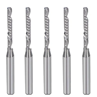 Imagen de Mango de cuchillo 1 / 8 pulgadas, taladro fresadora CNC extremo espiral ranura única, diámetro corte 0,08 43 64 pulgadas cel para MDF PVC