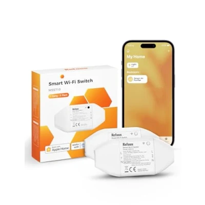 Imagen de Interruptor Inteligente Funciona con HomeKit Siri, Alexa, Google Home, Refoss Smart Switch Control de Voz y Temporizador, WiFi Universal mando a distancia, 2 Piezas
