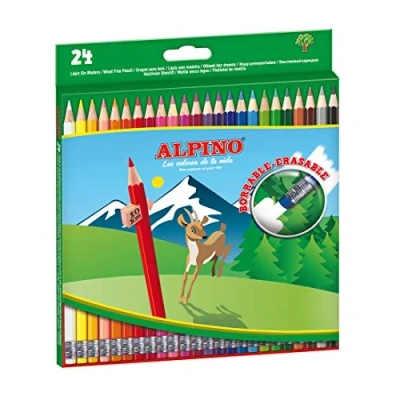 Imagen de Alpino Lapices de colores borrable caja 24 unidades surtidos