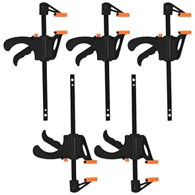 Imagen de 5 Piezas Abrazaderas de Liberación Rápida, 4 Pulgadas Carpintero, Trinquete Madera para Bricolaje, Abrazadera Carpintería Una Mano, Manualidades Hechas Mano