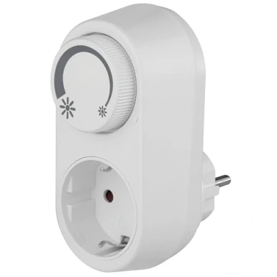 Imagen de REV Atenuador, adaptador de atenuación LED con toma 1 vía, control brillo, blanco