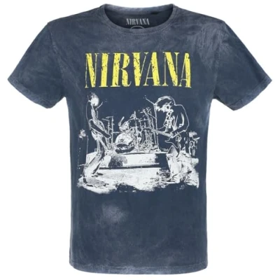 Imagen de Nirvana Stage Hombre Camiseta Azul Marino XL 100% algodón Vorne Bedruckt Regular