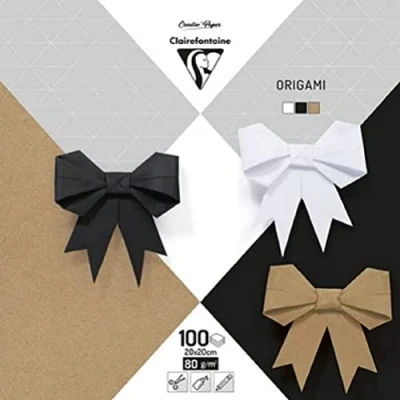 Imagen de Clairefontaine 95006C Un paquete de 100 hojas origami 20x20cm 80g Surtido Neutral