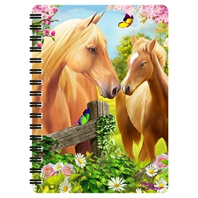 Imagen de 3D LiveLife Libreta Pastos verdes de Deluxebase. pequeña A6 con espiral, lenticular caballos y hojas lisas recicladas. Ilustraciones licencia del reconocido artista Michael Searle