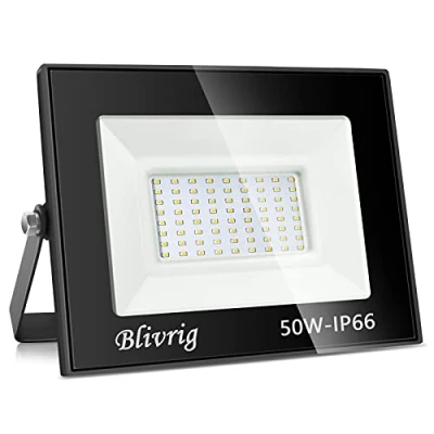 Imagen de Blivrig 50W Focos LED Exterior 3000K Blanco Cálido, 5000LM Super Brillante Lampara Pared Techo, Luz Foco IP66 Impermeable, Iluminación para Garaje, Patio, Terraza