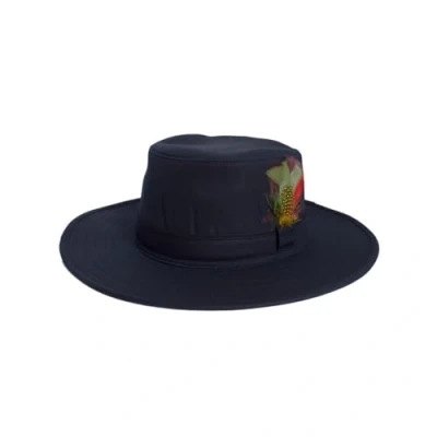 Imagen de Walker and Hawkes Belmont Sombrero Encerado Unisex de ala Ancha Azul Marino L (59cm)