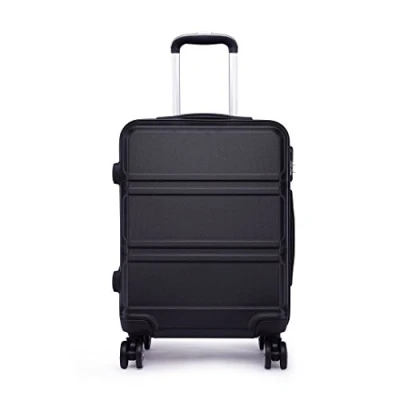 Imagen de Kono Maletas Viaje Medianas 4 Ruedas Rígidas ABS Trolley con Candado de Combinación (Negro)