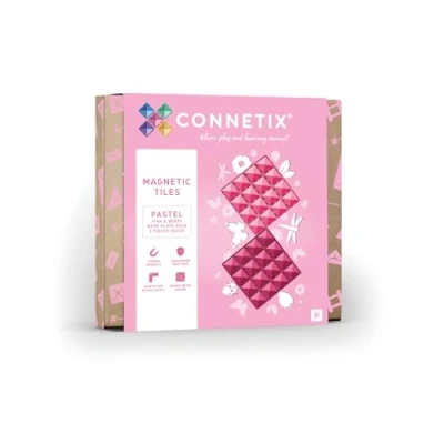 Imagen de CONNETIX Paquete de platos base pastel, 2 piezas, rosa y baya