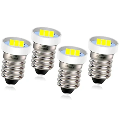 Imagen de Ruiandsion E10 Bombillas LED para antorcha (12 V, 4 unidades), color blanco