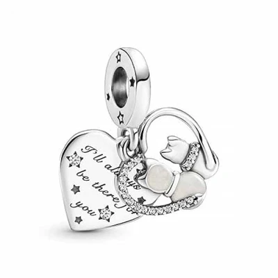 Imagen de PANDORA Charm colgante 799546C01 gatos&amp;corazones