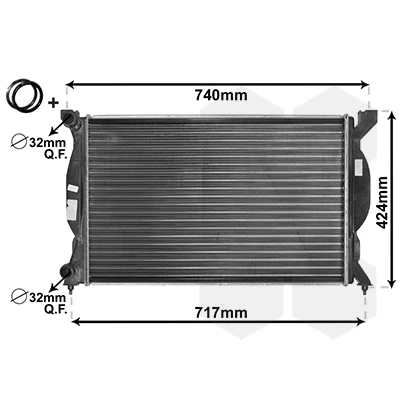 Imagen de VAN WEZEL 03002201 Radiador, refrigeración del motor Aluminio 630 400 35 *** IR PLUS con accesorios Aletas unidas mecánicamente