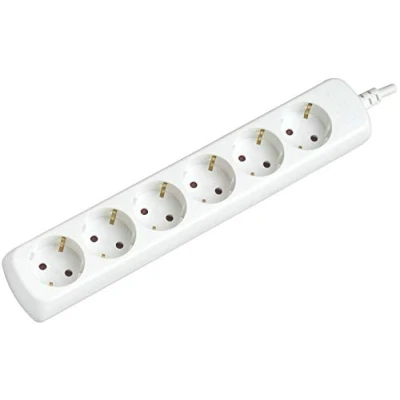 Imagen de SILVER ELECTRONICS Regleta Enchufe con 4 Tomas sin Interruptor, Blanco, Enchufes, Cable de 1,5 Metros, protección Infantil, Toma Tierra, sobretensiones