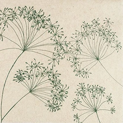 Imagen de 20 servilletas Eco Line sostenibles de papel reciclado 100% natural suave flores hierbas primavera verano decoración mesa 33 x cm