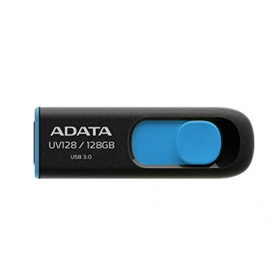 Imagen de ADATA DashDrive UV128 128GB Unidad Flash USB Tipo A 3.0 (3.1 Gen 1) Negro, Azul Memoria (128 GB, A, 1), 90 MB/s, Deslizar,
