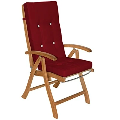 Imagen de Detex Cojines para sillas con Respaldo Alto Vanamo Set de 6 Almohadillas Asiento Rojo 120x45x5cm