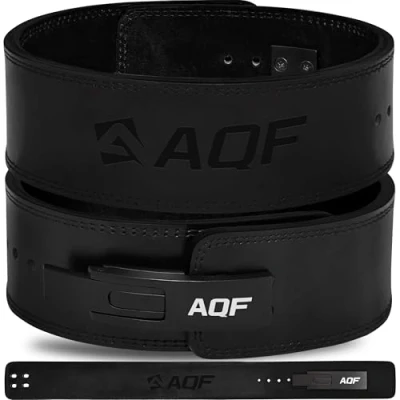 Imagen de AQF Cinturon Lumbar Gimnasio Palanca Hebilla IPL y USPA Aprobado Cinturón Gym Hombre 4&quot; Amplio 10mm Gruesa Halterofilia Powerlifting Belt Para Musculacion (Completamente Negro, XL)