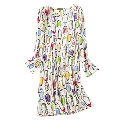Imagen de Camisones Mujer Algodon Manga Larga Camisón Vestidos Talla Grand (Multicolor,XL XXL)