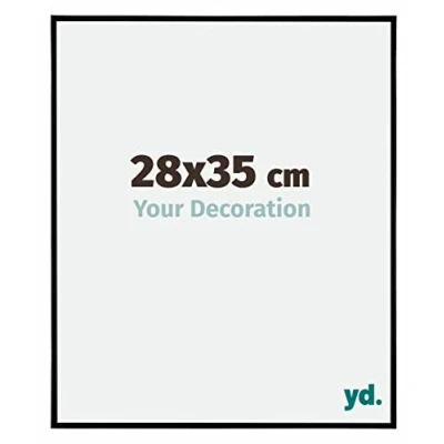 Imagen de Your Decoration Marco de fotos 28x35 cm Negro Mate plástico con cristal antirreflejo Evry