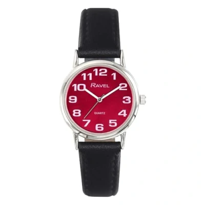 Imagen de Ravel Reloj Mujer de Correa fácil Lectura con números Grandes Cuarzo Analógico R0105.51.2A Negro/Color Plata/Esfera Marrón Efecto Rayos Sol