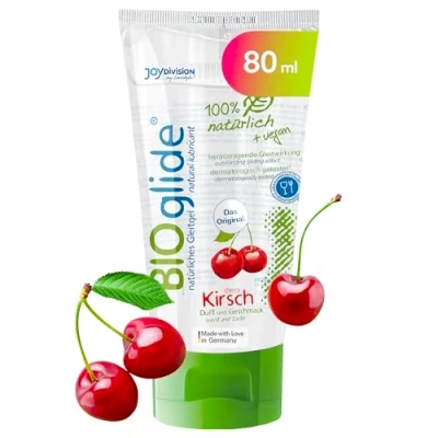 Imagen de JOYDIVISION Original BIOglide cereza Gel lubricante 80 ml I 100% natural y vegano orgánico a base de agua apto para condones látex Lubricación