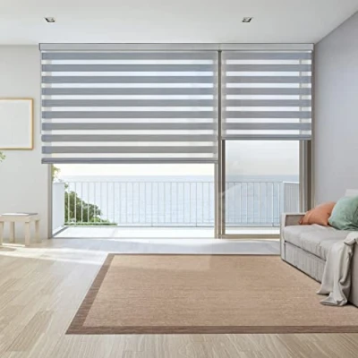 Imagen de Estores Noche y Día Premium con Galería Cuadrada cadeneta en Aluminio Máxima Calidad, enrollables Doble Tejido, Estor Dia Plata 160cm x 250cm