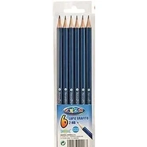 Imagen de Carioca 152753 Lápices Grafito 2 Hb Apto Uso Escolar, Color Azul, Caja de 6