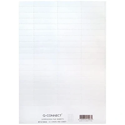 Imagen de Q Connect KF21003 Suspension File Insert Blanco, una hoja de 51 tiras